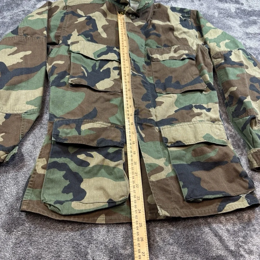 VTG US Army Coat Woodland Camo Combat Jacket BDU Extra Small Regular Military